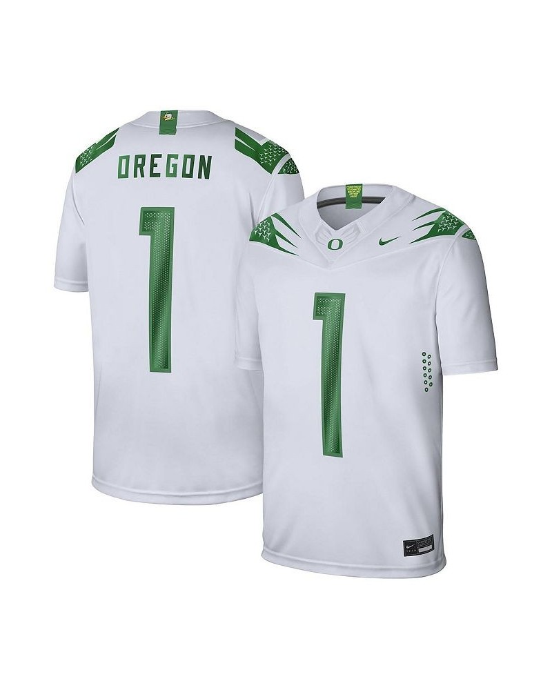 Men's 1 White Oregon Ducks Game Jersey $52.90 Jersey