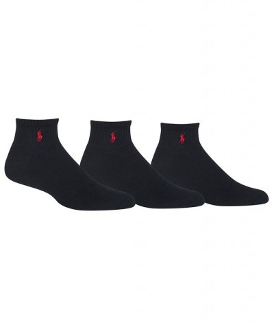 Men's Socks, Extended Size Classic Athletic Quarter 3 Pack Black $19.20 Socks