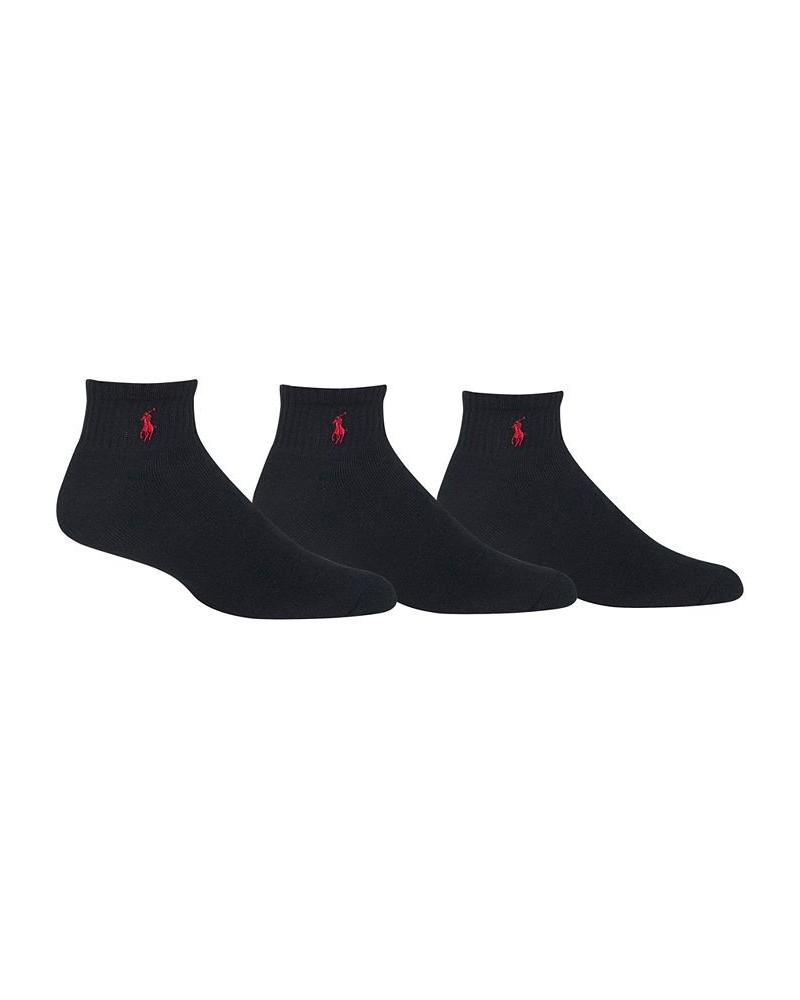 Men's Socks, Extended Size Classic Athletic Quarter 3 Pack Black $19.20 Socks