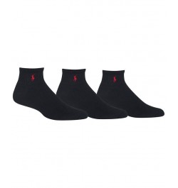 Men's Socks, Extended Size Classic Athletic Quarter 3 Pack Black $19.20 Socks