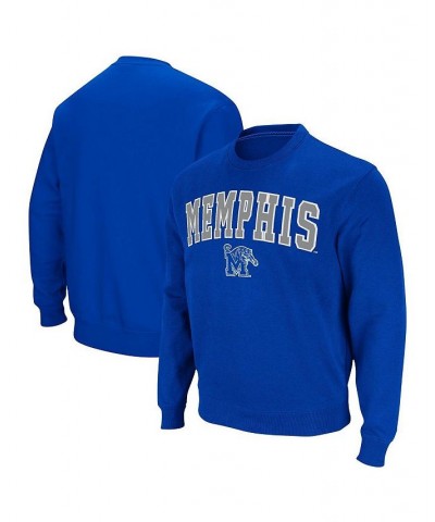 Men's Royal Memphis Tigers Arch & Logo Tackle Twill Pullover Sweatshirt $28.80 Sweatshirt