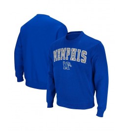 Men's Royal Memphis Tigers Arch & Logo Tackle Twill Pullover Sweatshirt $28.80 Sweatshirt