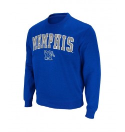 Men's Royal Memphis Tigers Arch & Logo Tackle Twill Pullover Sweatshirt $28.80 Sweatshirt