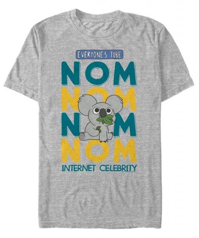 Men's We Bare Bears Nom Nom internet Celebrity Short Sleeve T- shirt Gray $16.10 T-Shirts