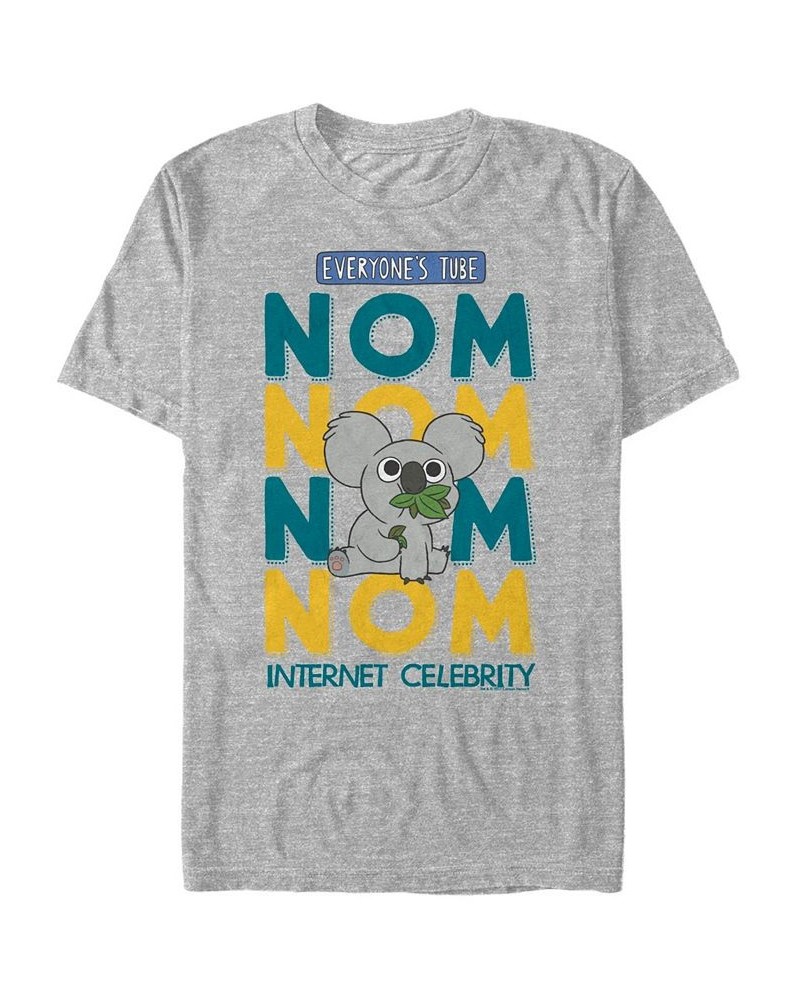 Men's We Bare Bears Nom Nom internet Celebrity Short Sleeve T- shirt Gray $16.10 T-Shirts