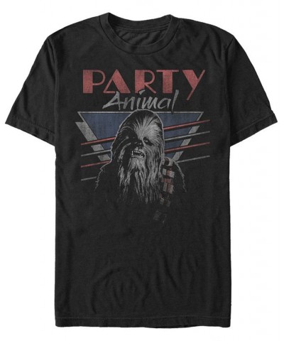 Star Wars Men's Classic Chewbacca Party Animal Short Sleeve T-Shirt Black $15.05 T-Shirts