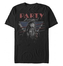 Star Wars Men's Classic Chewbacca Party Animal Short Sleeve T-Shirt Black $15.05 T-Shirts