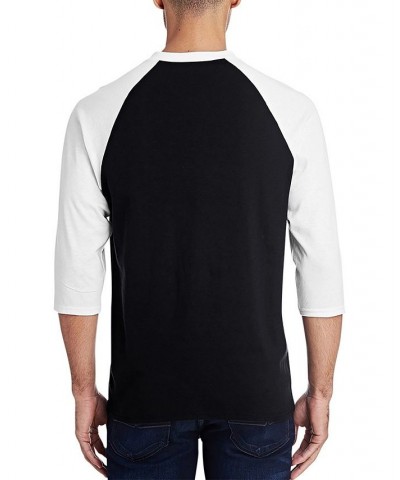 Men's Raglan Baseball 3/4 Sleeve San Francisco Bridge Word Art T-shirt Black, White $22.05 T-Shirts