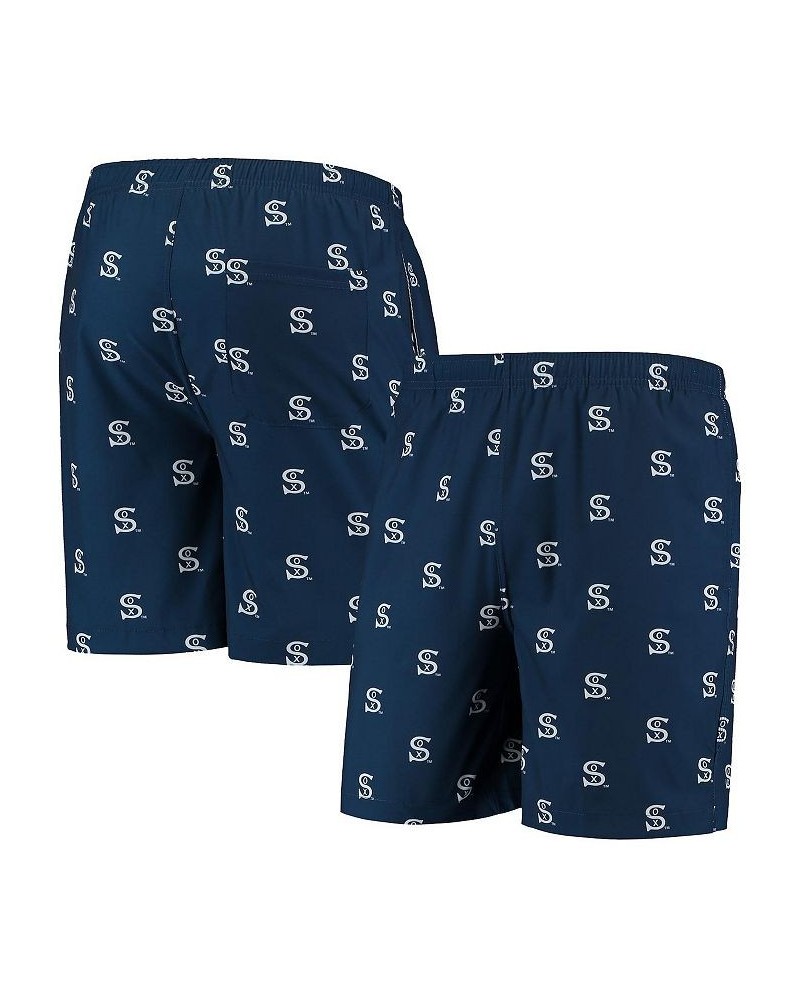 Men's Navy Chicago White Sox Cooperstown Collection Mini Logo Swim Shorts $29.14 Swimsuits