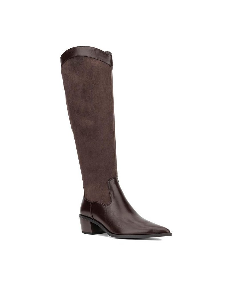 Women's Venezia Tall Boot Brown $32.08 Shoes