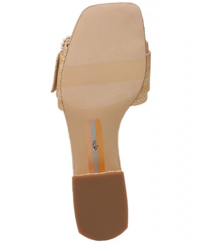 Deacon Block-Heel Buckled Slide Sandals Tan/Beige $57.40 Shoes