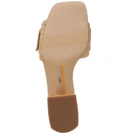 Deacon Block-Heel Buckled Slide Sandals Tan/Beige $57.40 Shoes