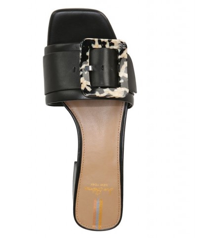 Deacon Block-Heel Buckled Slide Sandals Tan/Beige $57.40 Shoes