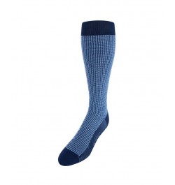 Charlie Over The Calf Houndstooth Merino Wool Socks Blue $15.20 Socks