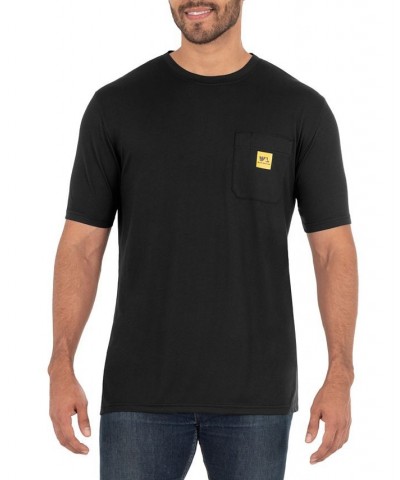 Men's Short Sleeve Jersey Plaited Performance Pocket Tee Black $15.90 T-Shirts