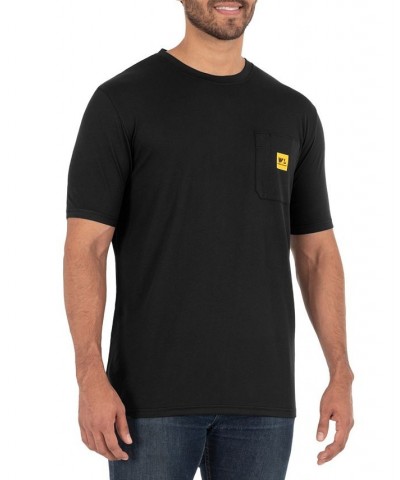 Men's Short Sleeve Jersey Plaited Performance Pocket Tee Black $15.90 T-Shirts