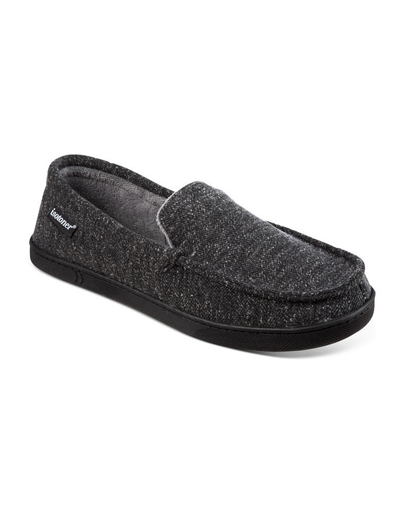 Men's Preston Heather Knit Moccasin Slippers Gray $14.87 Shoes