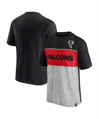 Men's Branded Black and Heathered Gray Atlanta Falcons Throwback Colorblock T-shirt $26.49 T-Shirts