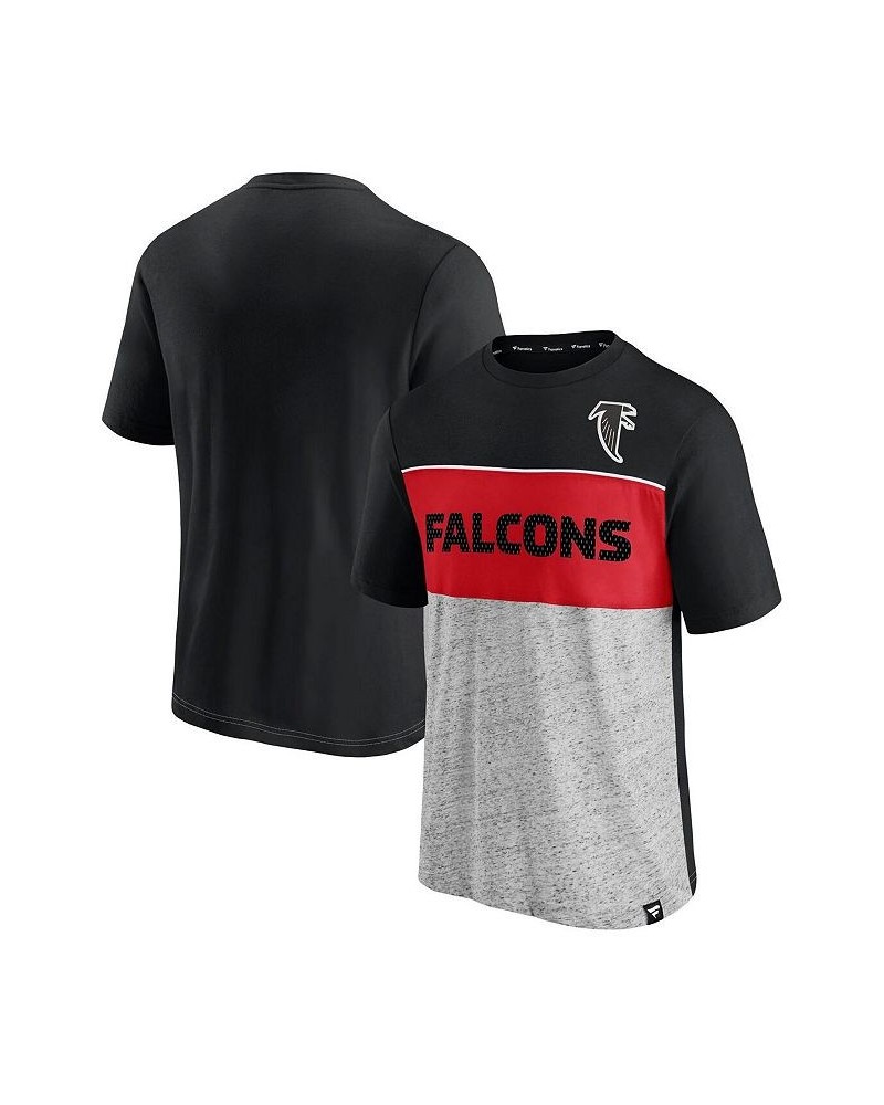 Men's Branded Black and Heathered Gray Atlanta Falcons Throwback Colorblock T-shirt $26.49 T-Shirts