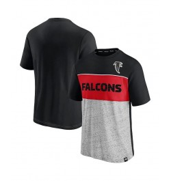 Men's Branded Black and Heathered Gray Atlanta Falcons Throwback Colorblock T-shirt $26.49 T-Shirts