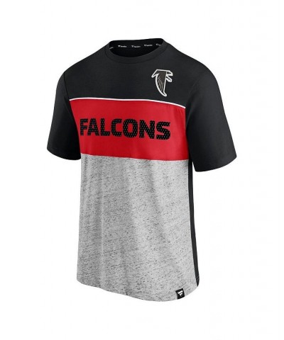 Men's Branded Black and Heathered Gray Atlanta Falcons Throwback Colorblock T-shirt $26.49 T-Shirts