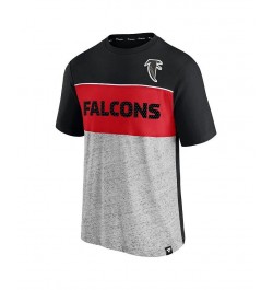 Men's Branded Black and Heathered Gray Atlanta Falcons Throwback Colorblock T-shirt $26.49 T-Shirts