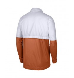 Men's White and Burnt Orange Texas Longhorns Half-Zip Lightweight Coaches Jacket $45.89 Jackets