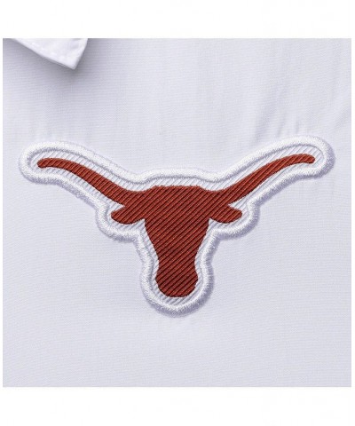 Men's White and Burnt Orange Texas Longhorns Half-Zip Lightweight Coaches Jacket $45.89 Jackets