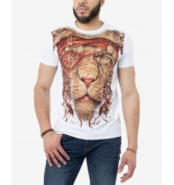 Men's Pirate Lion Rhinestone T-shirt White $18.00 T-Shirts