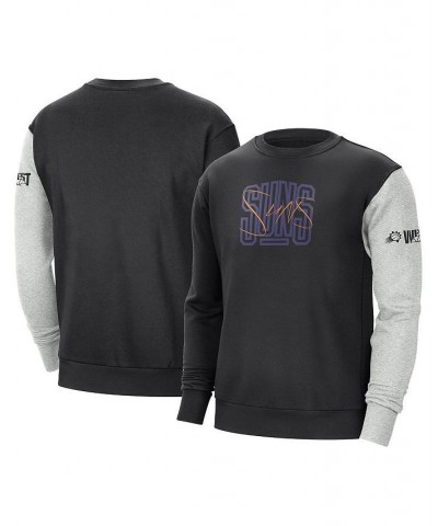 Men's Black, Heather Gray Phoenix Suns Courtside Versus Force & Flight Pullover Sweatshirt $36.90 Sweatshirt