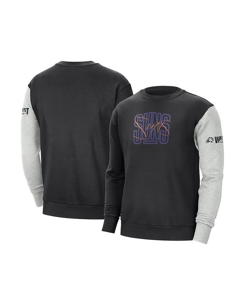 Men's Black, Heather Gray Phoenix Suns Courtside Versus Force & Flight Pullover Sweatshirt $36.90 Sweatshirt