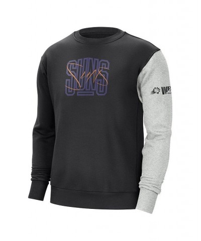 Men's Black, Heather Gray Phoenix Suns Courtside Versus Force & Flight Pullover Sweatshirt $36.90 Sweatshirt