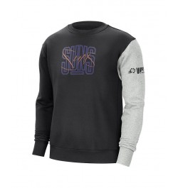 Men's Black, Heather Gray Phoenix Suns Courtside Versus Force & Flight Pullover Sweatshirt $36.90 Sweatshirt