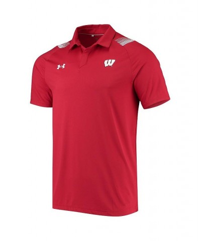 Men's Red Wisconsin Badgers 2021 Sideline Performance Polo Shirt $38.50 Polo Shirts