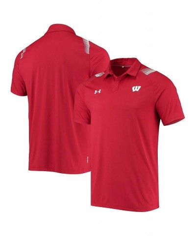 Men's Red Wisconsin Badgers 2021 Sideline Performance Polo Shirt $38.50 Polo Shirts