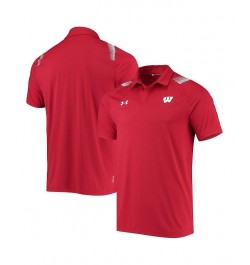 Men's Red Wisconsin Badgers 2021 Sideline Performance Polo Shirt $38.50 Polo Shirts