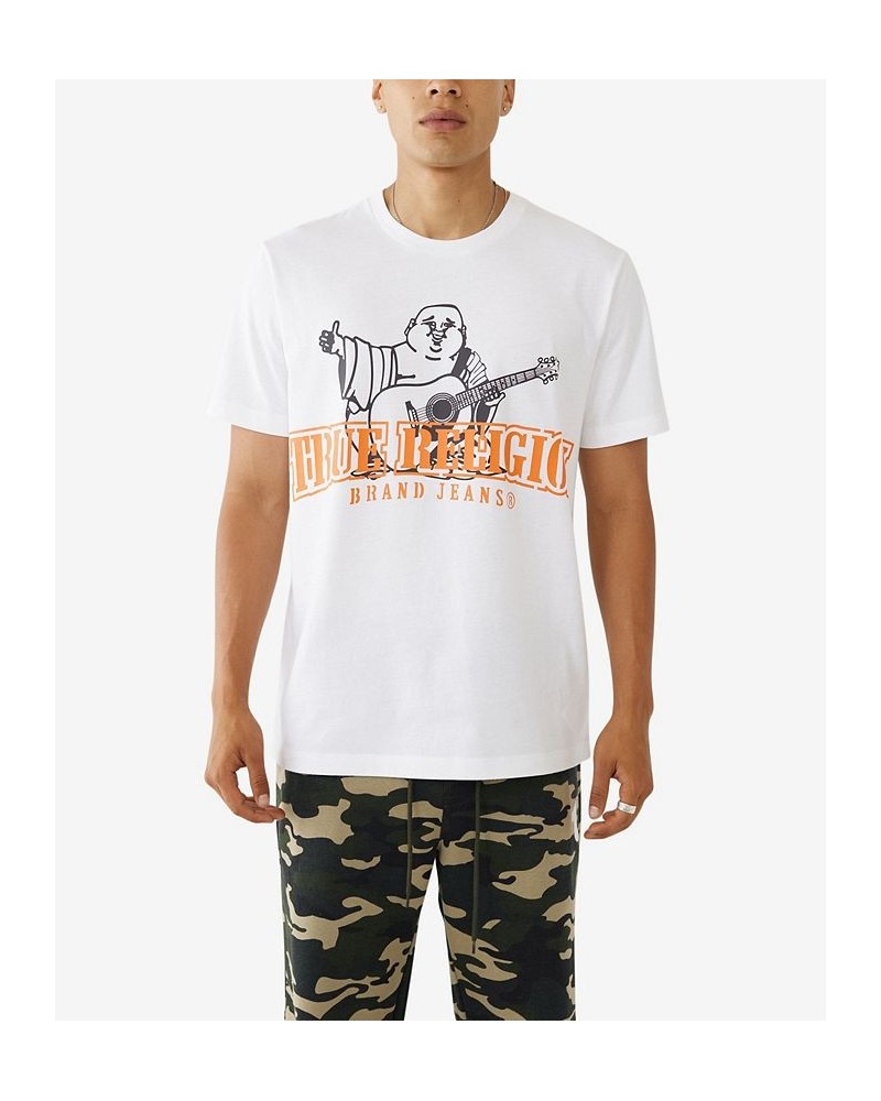 Men's Short Sleeves Buddha Stencil T-shirt White $22.70 T-Shirts