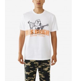 Men's Short Sleeves Buddha Stencil T-shirt White $22.70 T-Shirts