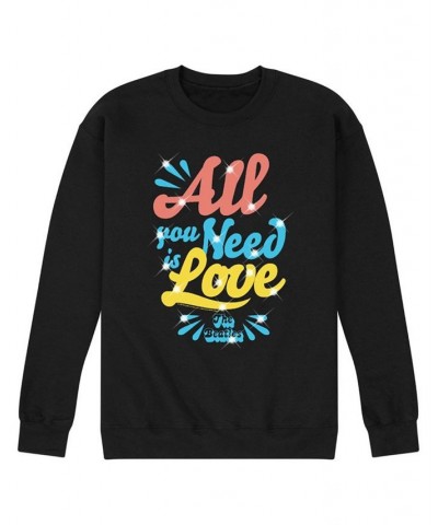 Men's The Beatles All You Need Love Fleece Sweatshirt Black $26.95 Sweatshirt