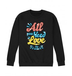 Men's The Beatles All You Need Love Fleece Sweatshirt Black $26.95 Sweatshirt