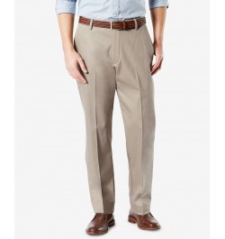 Men's Signature Lux Cotton Classic Fit Creased Stretch Khaki Pants Tan/Beige $27.60 Pants