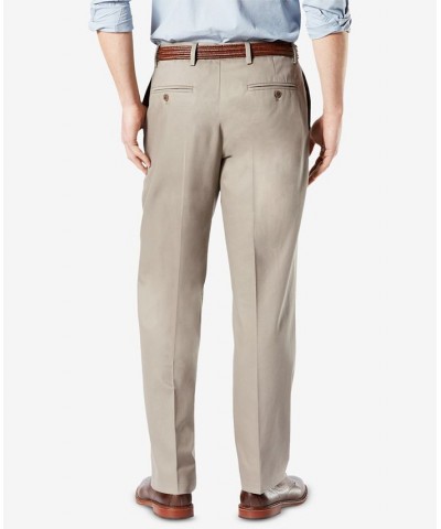 Men's Signature Lux Cotton Classic Fit Creased Stretch Khaki Pants Tan/Beige $27.60 Pants