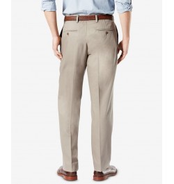 Men's Signature Lux Cotton Classic Fit Creased Stretch Khaki Pants Tan/Beige $27.60 Pants