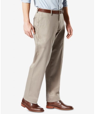 Men's Signature Lux Cotton Classic Fit Creased Stretch Khaki Pants Tan/Beige $27.60 Pants