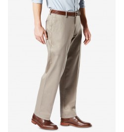 Men's Signature Lux Cotton Classic Fit Creased Stretch Khaki Pants Tan/Beige $27.60 Pants