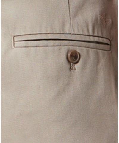 Men's Signature Lux Cotton Classic Fit Creased Stretch Khaki Pants Tan/Beige $27.60 Pants