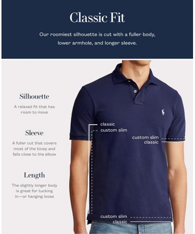 Men's Classic-Fit Soft Cotton Polo Blue $67.50 Polo Shirts