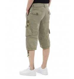 Men's Big and Tall Belted Capri Cargo Shorts Leaf Green $27.08 Shorts