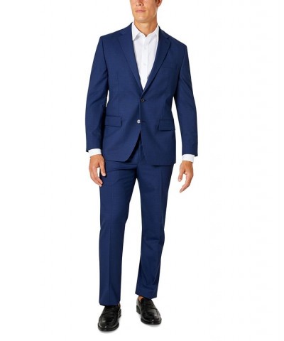 Men's Classic-Fit Suit Navy Plaid $53.20 Suits