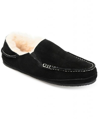 Men's Solace Fold-down Heel Moccasin Slippers Black $38.28 Shoes